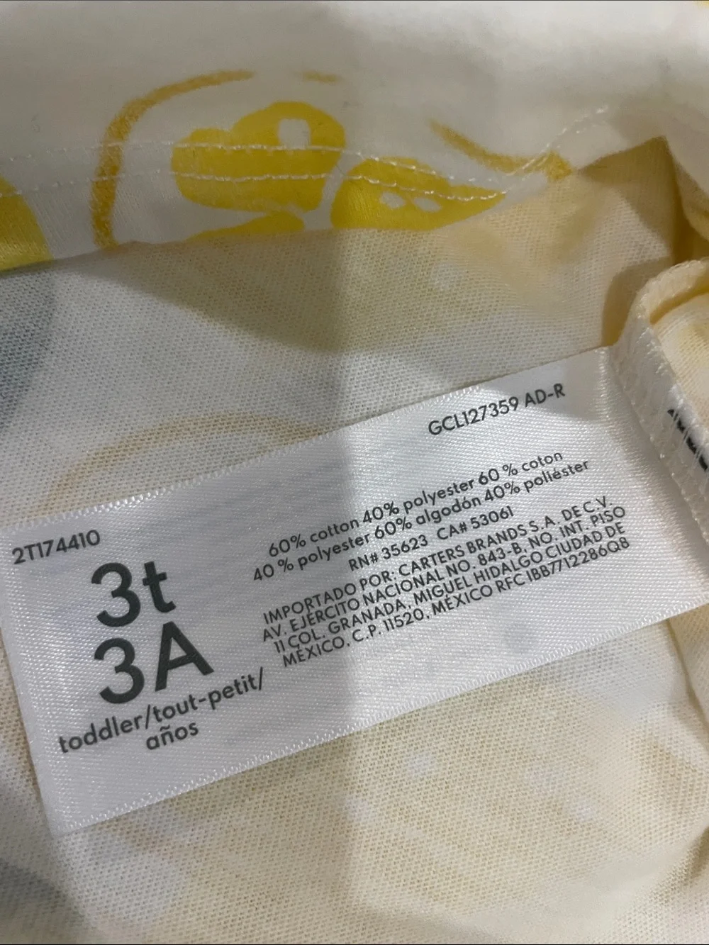 Carter's Lemon Print Tank & Bike Shorts Set - Yellow & Cream